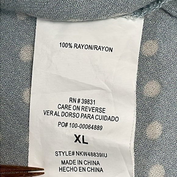 Rewind Polka Dot Off The Shoulder Cropped Button Down Blouse XL - Picture 12 of 16